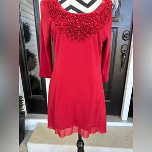 Casual Express Top for the Holidays with Sheer Details